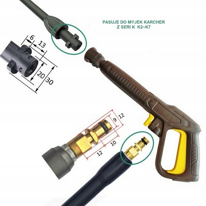 PISTOLET CIŚNIENIOWY DO MYJEK KARCHER SERIA K2-K7 Marka Inny producent