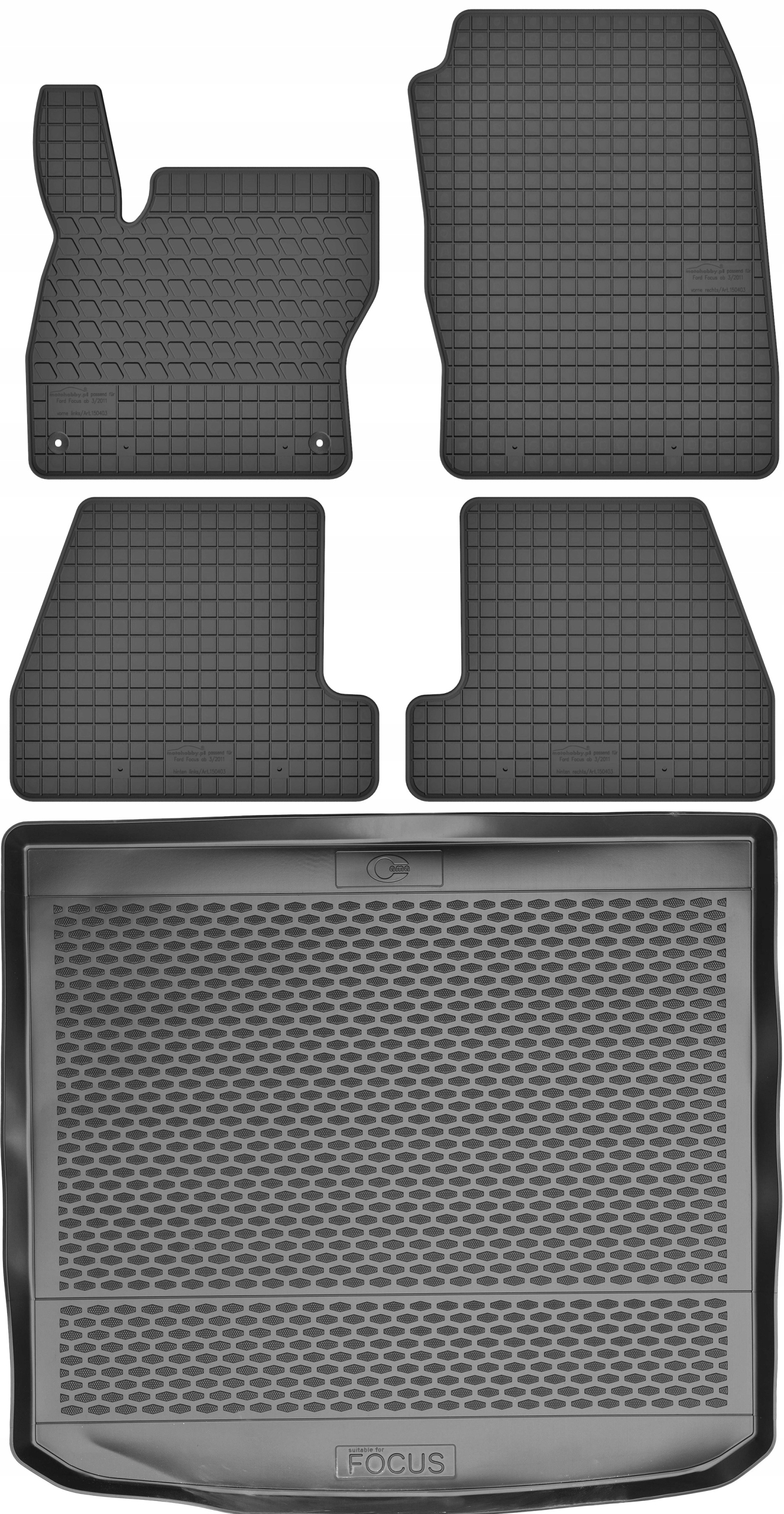 Ford Focus III Kombi od 2011-2017r. Zestaw Dywaniki bagażnik