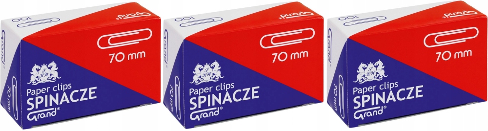 

Spinacz biurowy 70 mm metal okrągłe 3x50 szt