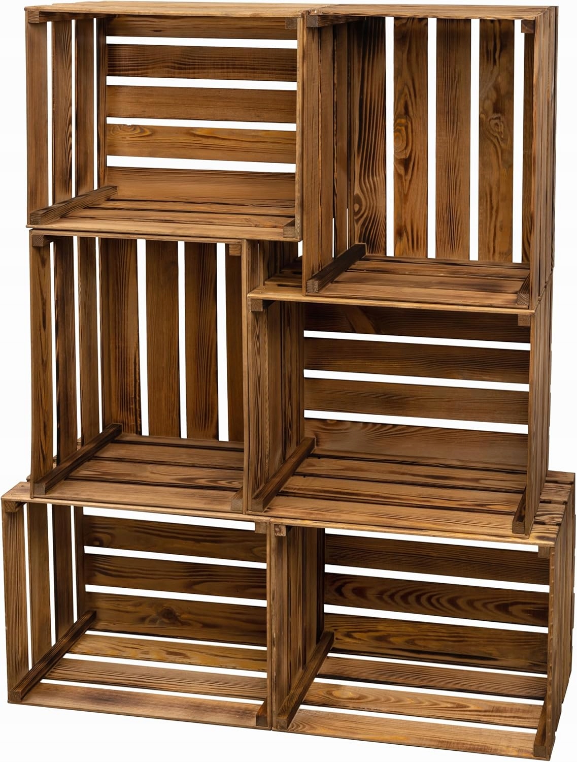 Pineea Drevené boxy veľké vintage podpaľovacie boxy 50x40x30