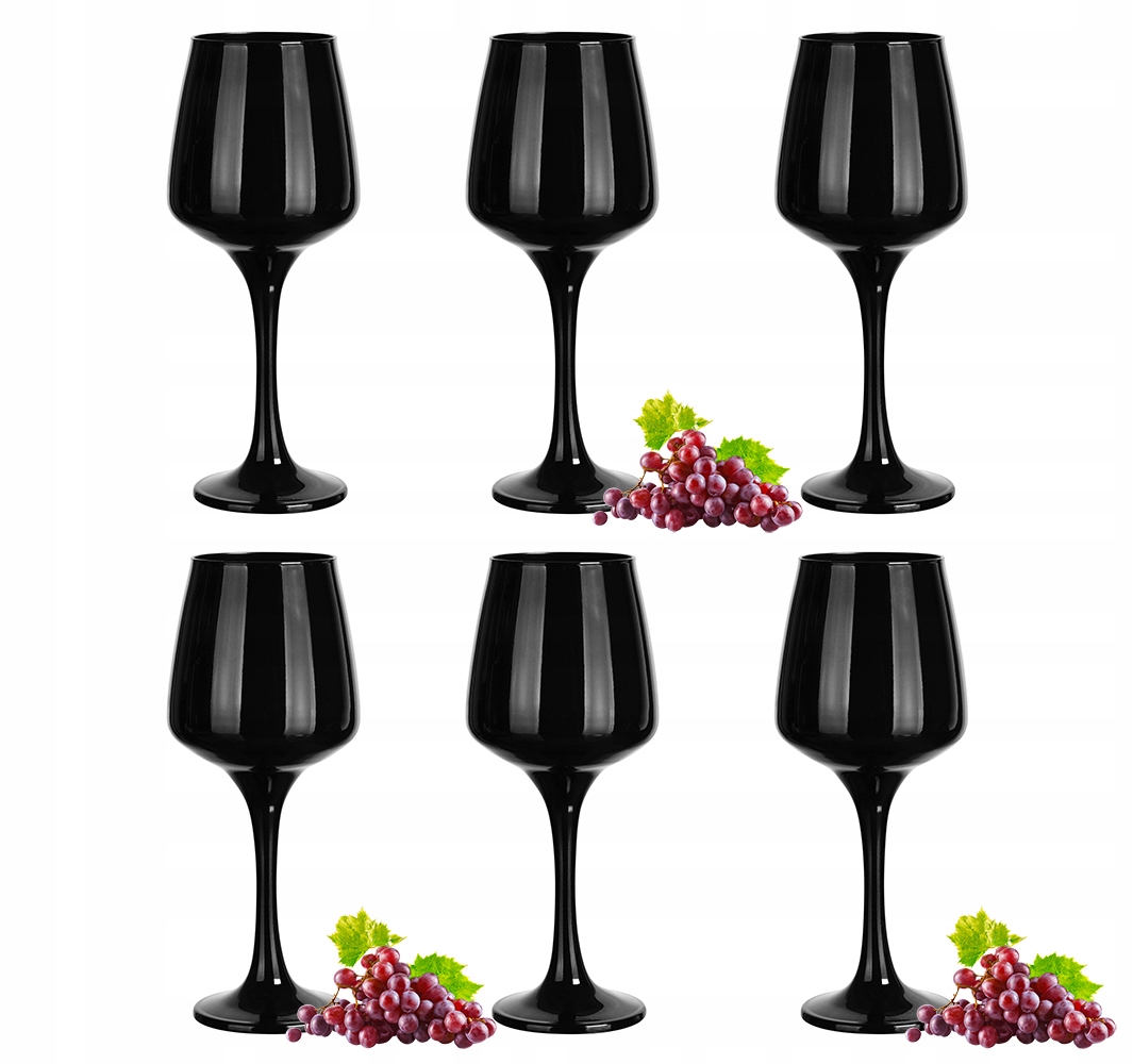 

6x Kieliszek 360ml Czarny Wino Białe, Czerwone
