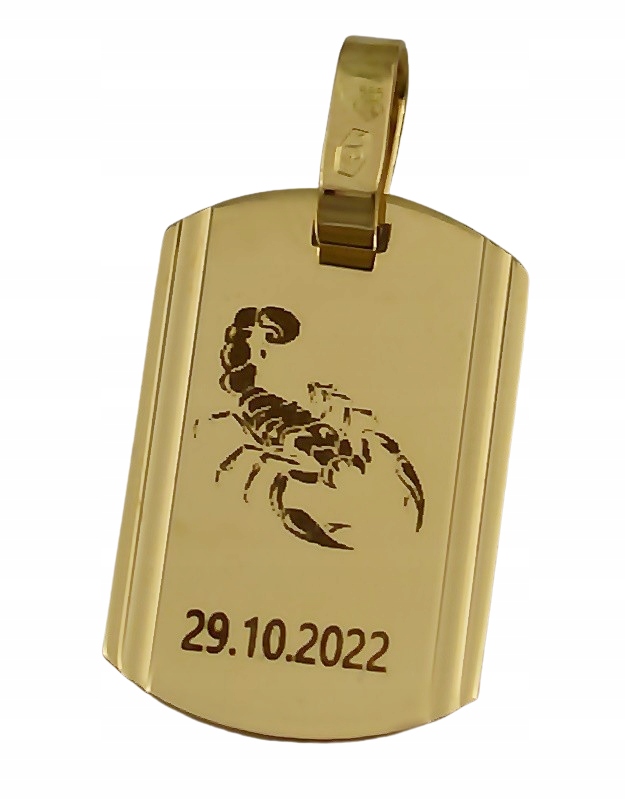 Wisiorek Złoty Blaszka Nieśmiertelnik Zawieszka pr 585 Grawer Gratis Kolekcja Jubiler-Argmeta