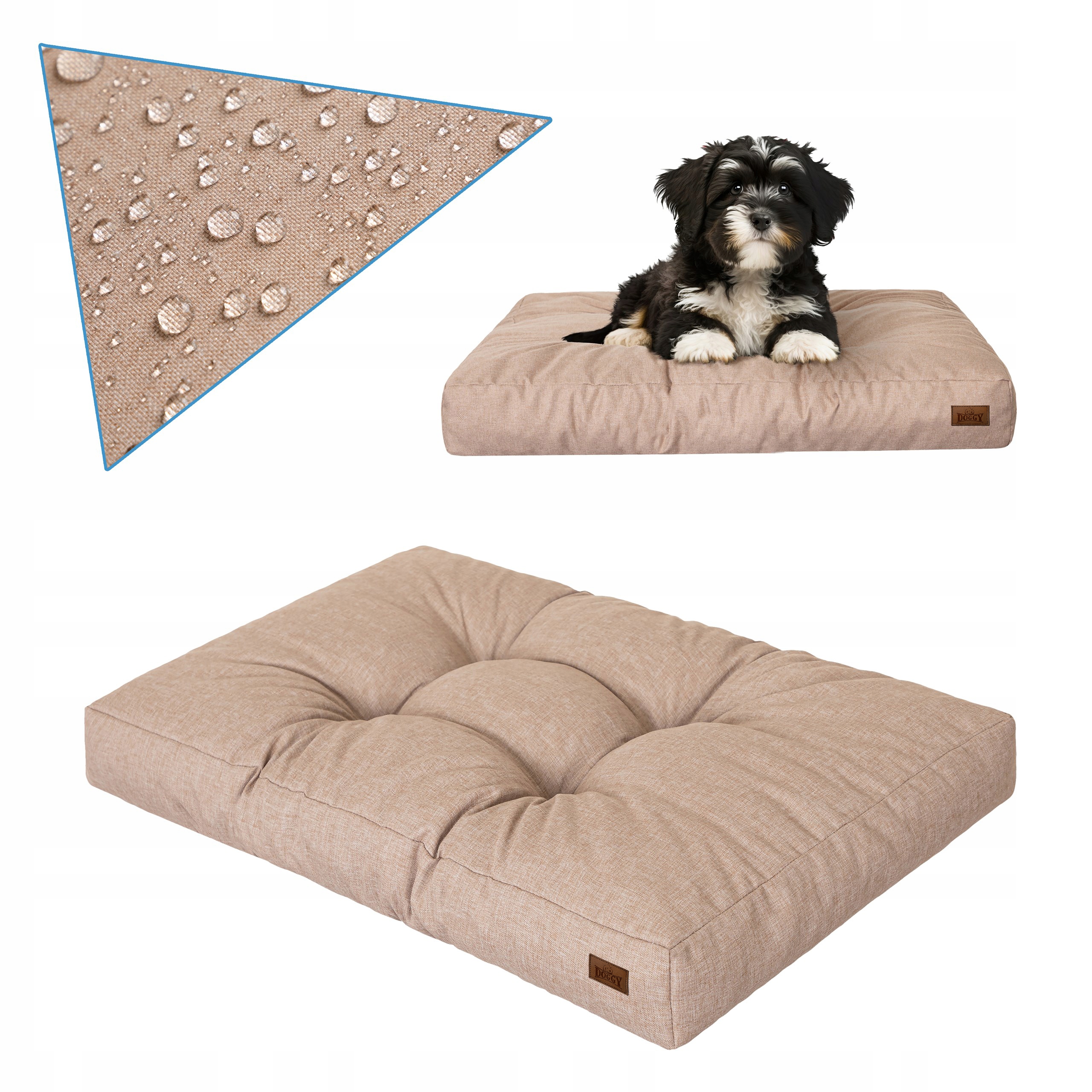 Levně Matrace pro psa, Pelíšek pro malého psa nebo kočku Ležák, Béžová M 75x50