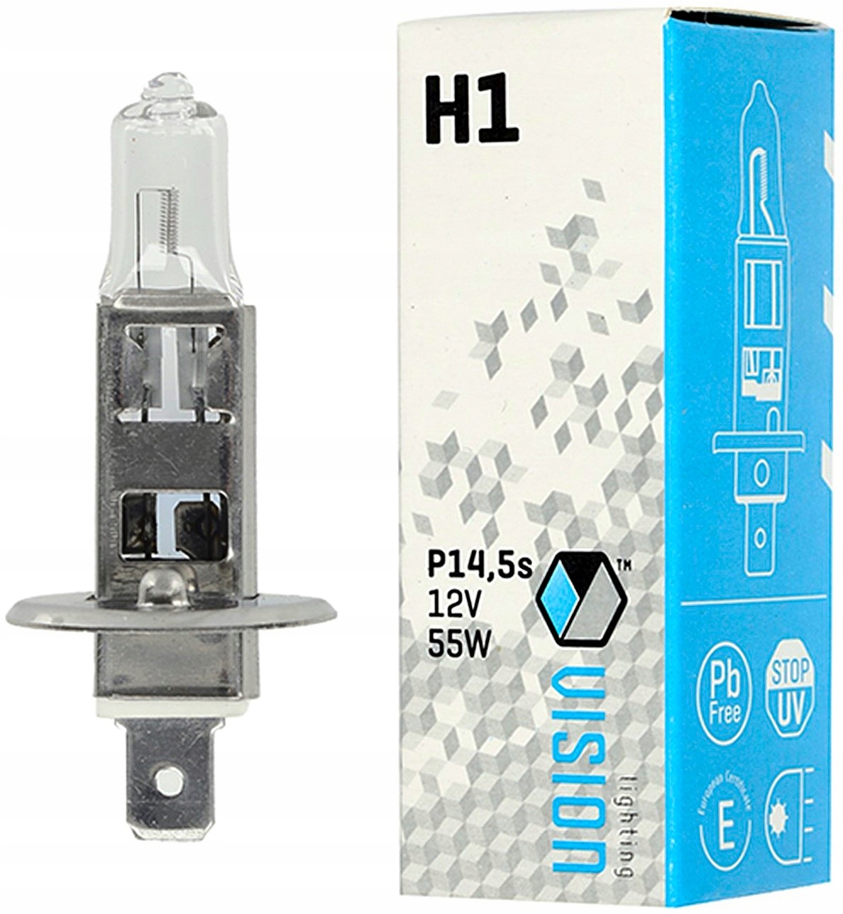 Żarówka Halogenowa H1 12V 55W P14,5s U E4 Żarówki Vision