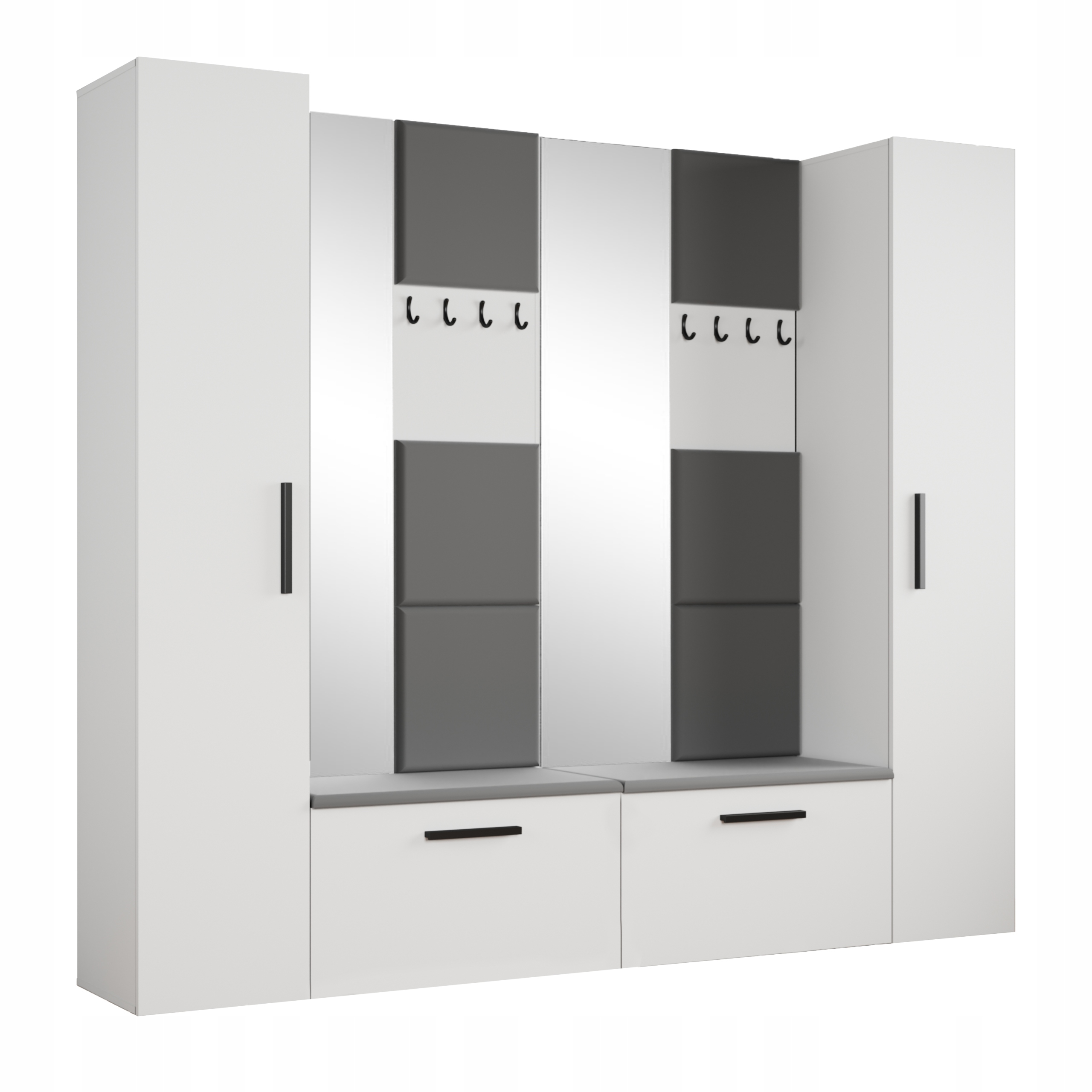 Šatní skříň Modulo 241,2/204/40 cm do předsíně Moderní bílá