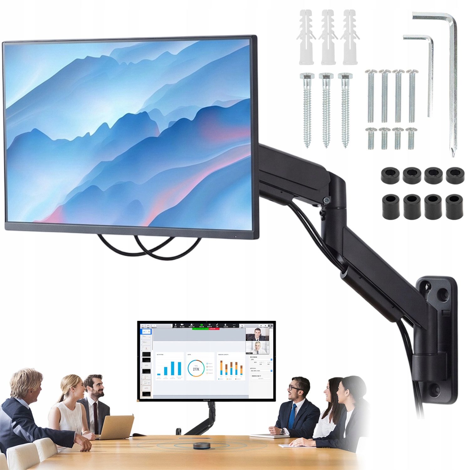 Pevný Nástěnný Nastavitelný Stolní Držák Na Monitor 17-32 Palců Vesa