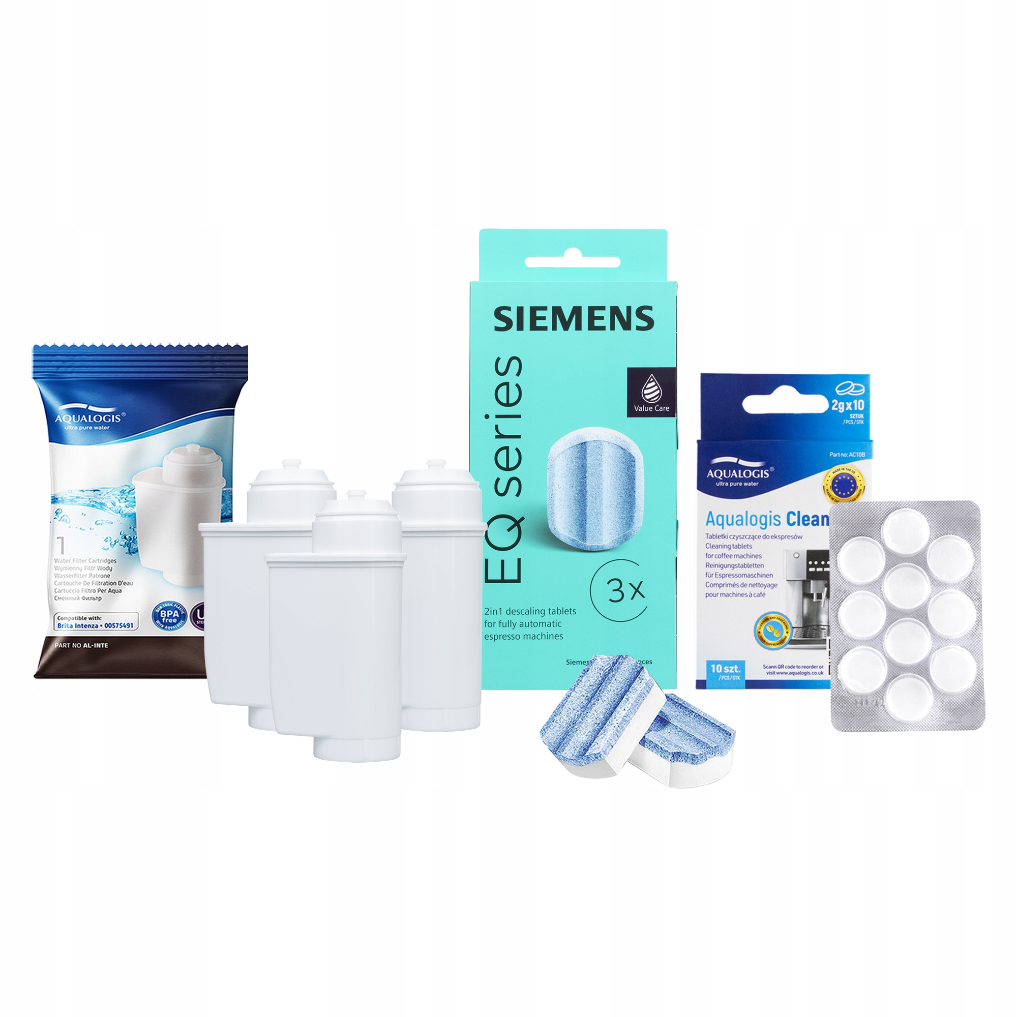 3x AL-Inte filtr pro kávovar Siemens odvápňovač čisticí tablety