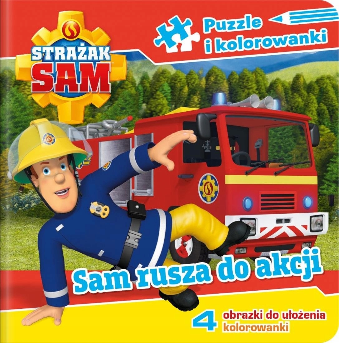 

Strażak Sam Puzzle kolorowanki Sam rusza na akcję