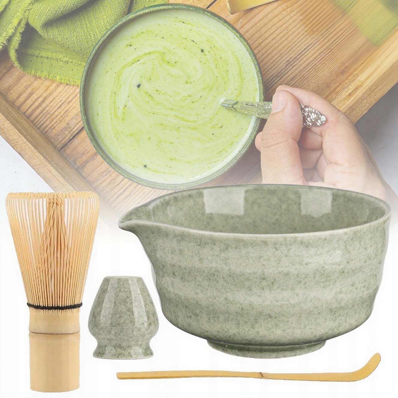 Levně Dárková Sada 4 Ks Pro Přípravu Čaje Matcha, Sada Na Matcha, Lžička