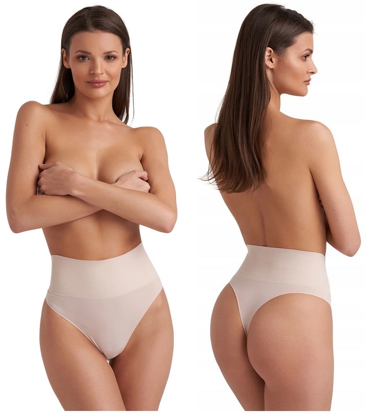 GATTA STRING CORRECT STRINGI WYSZCZUPLAJĄCE Z WYSOKIM STANEM BEŻOWE S