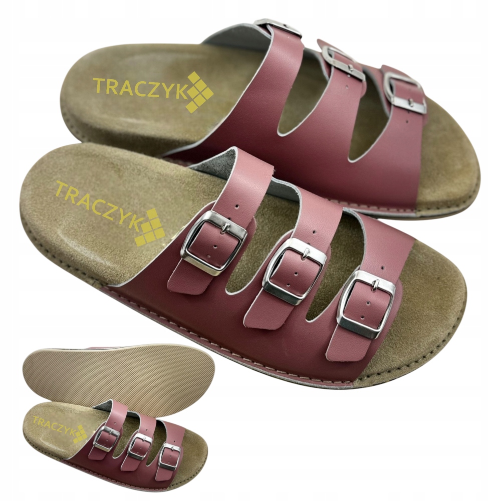 Nazouváky Z Přírodní Kůže Růžové, nastavitelné, profilované, velikost vel.