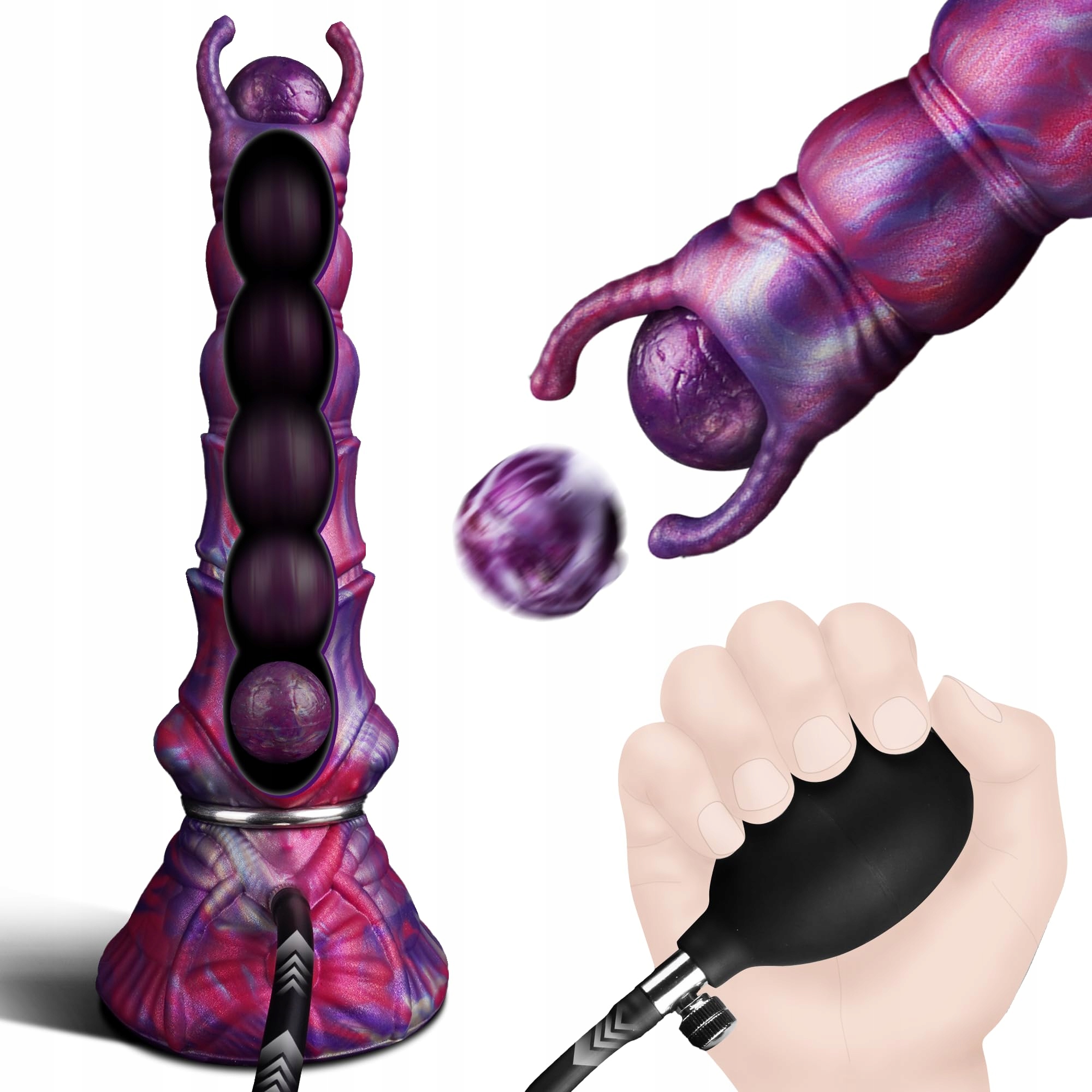 MONSTER Dildo XXL Ovipositor Fantasy Anal Plug Smok Wibrator 27cm — miniatura 8