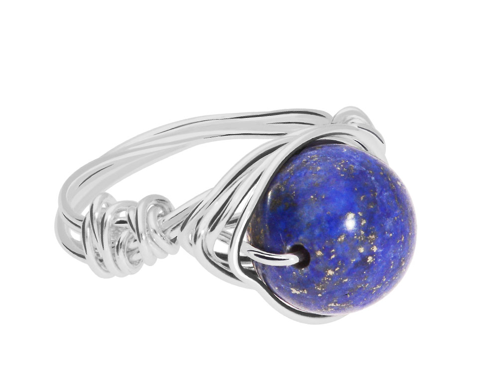 

Pierścionek srebrny lapis lazuli naturalny r. 18