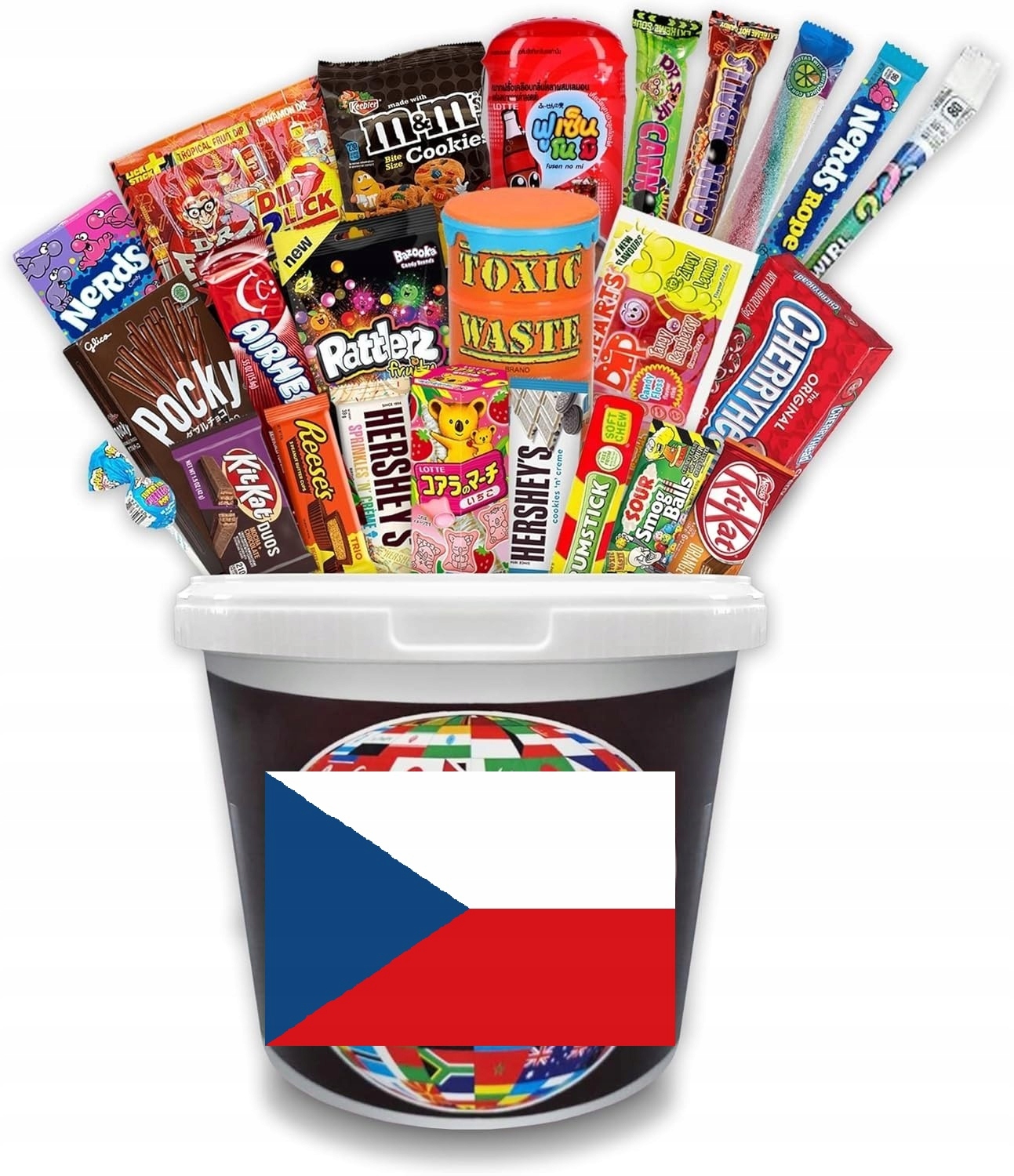 Sada sladkostí z České republiky: želé bonbony , nápoje, tyčinky, brambůrky chipsy 20 ks