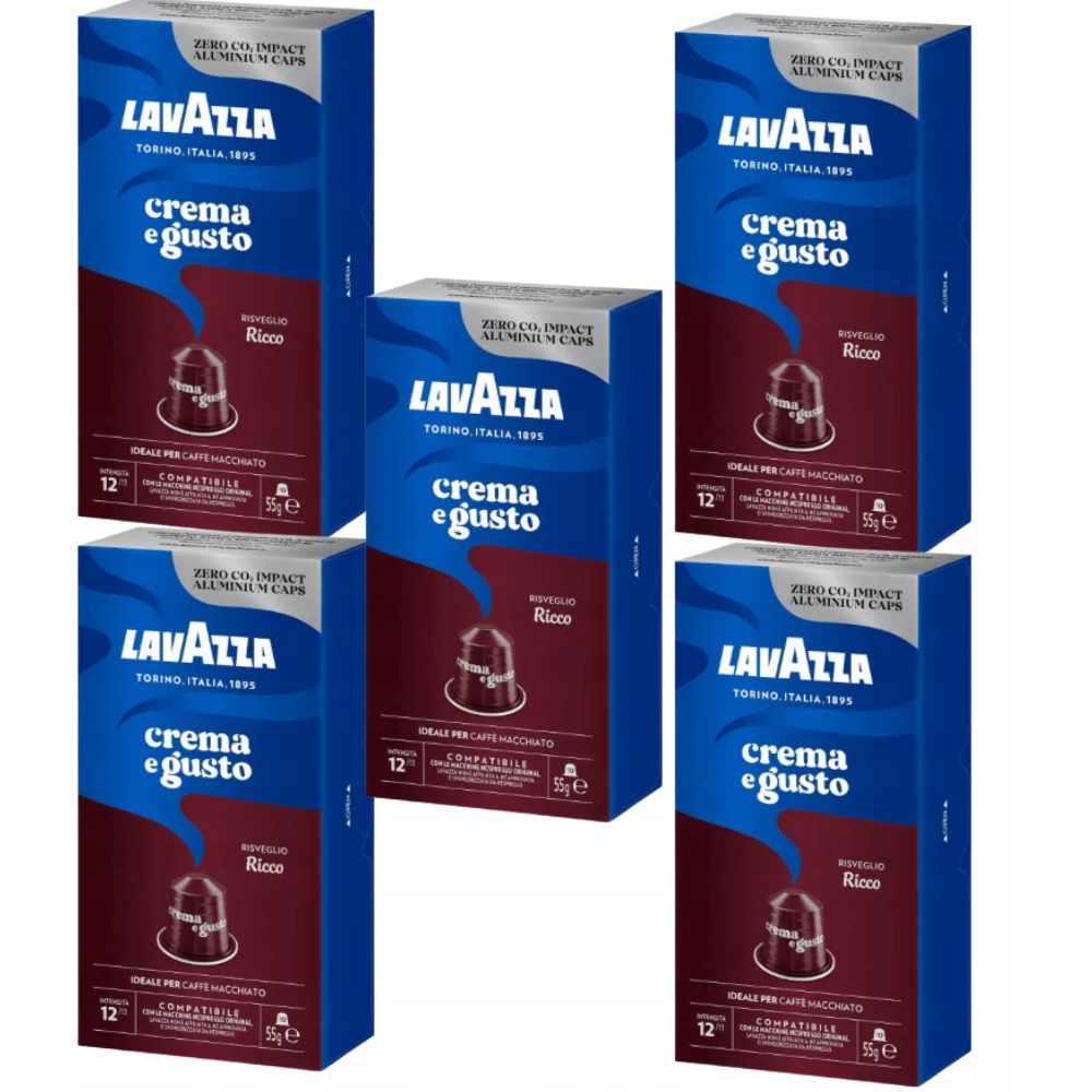 Levně Lavazza Crema e Gusto Ricco Nespresso Kapsle Sada 5 x 10 Ks