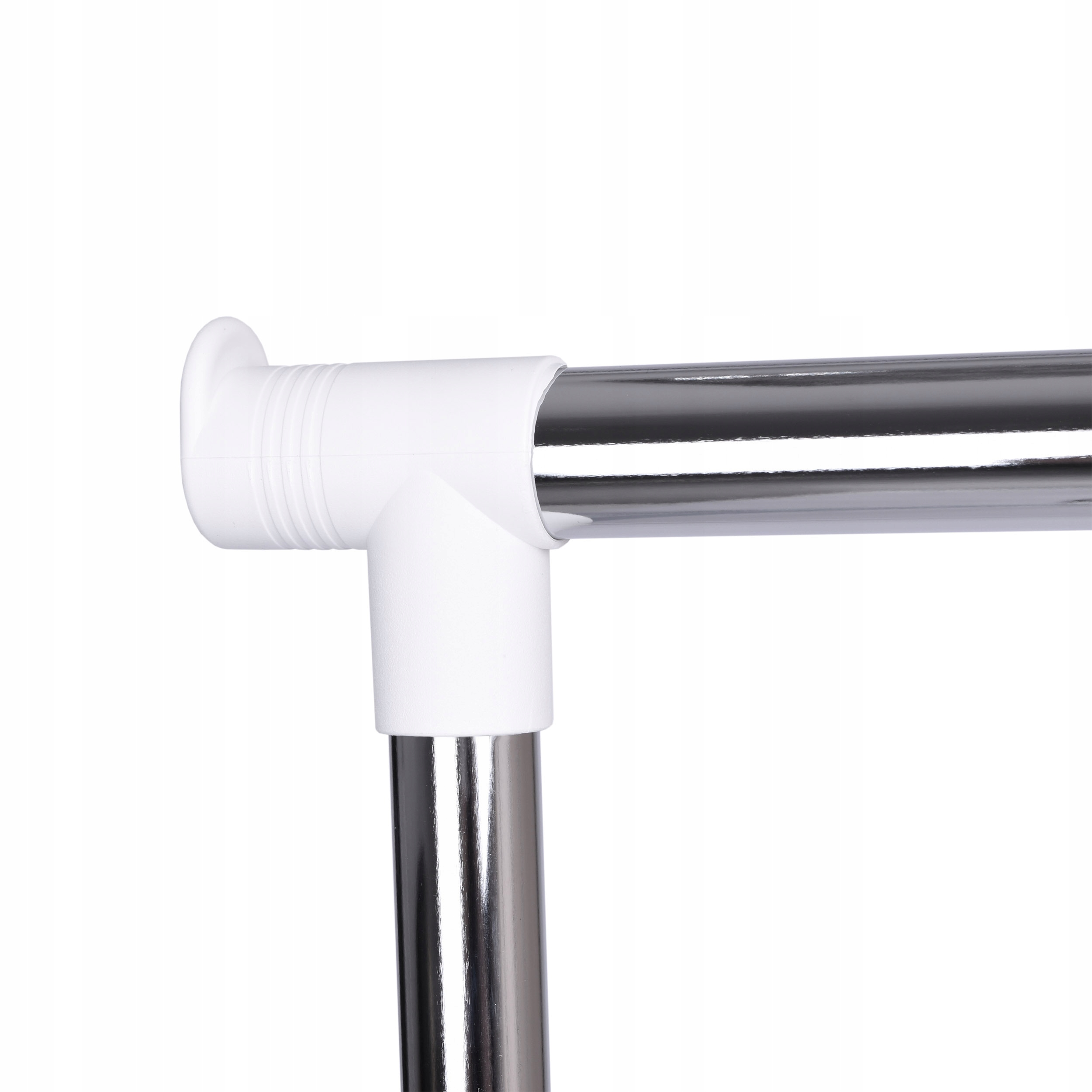 Wieszak stojący metal Gockowiak biały wieszak na ubrania Szerokość mebla 162 cm