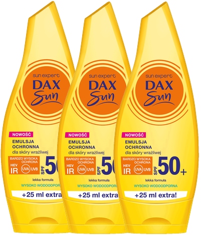 3 x Dax Emulze SPF50+ Citlivá pleť 175 Ml Jemná formule D-Panthenol