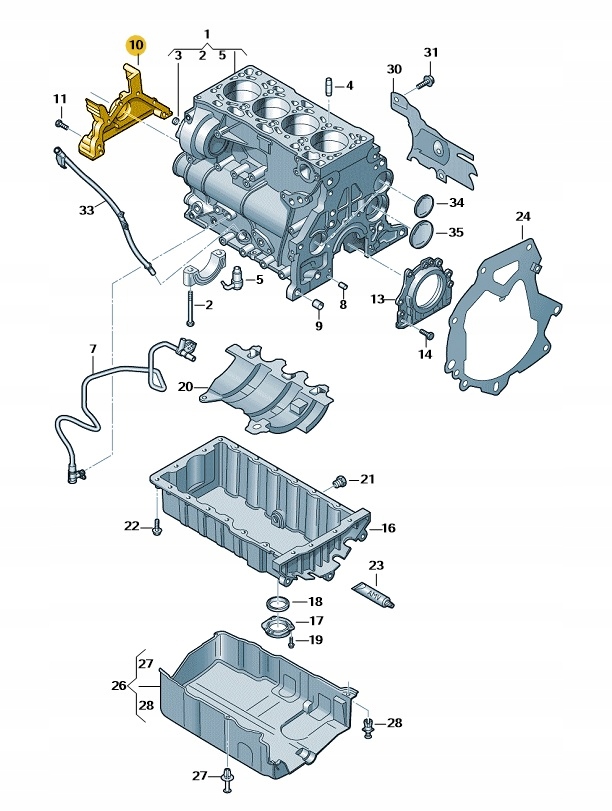 KOŁNIERZ USZCZ. Z PIERŚ. USZCZ. VW AUDI 04L103151A Typ samochodu Samochody osobowe