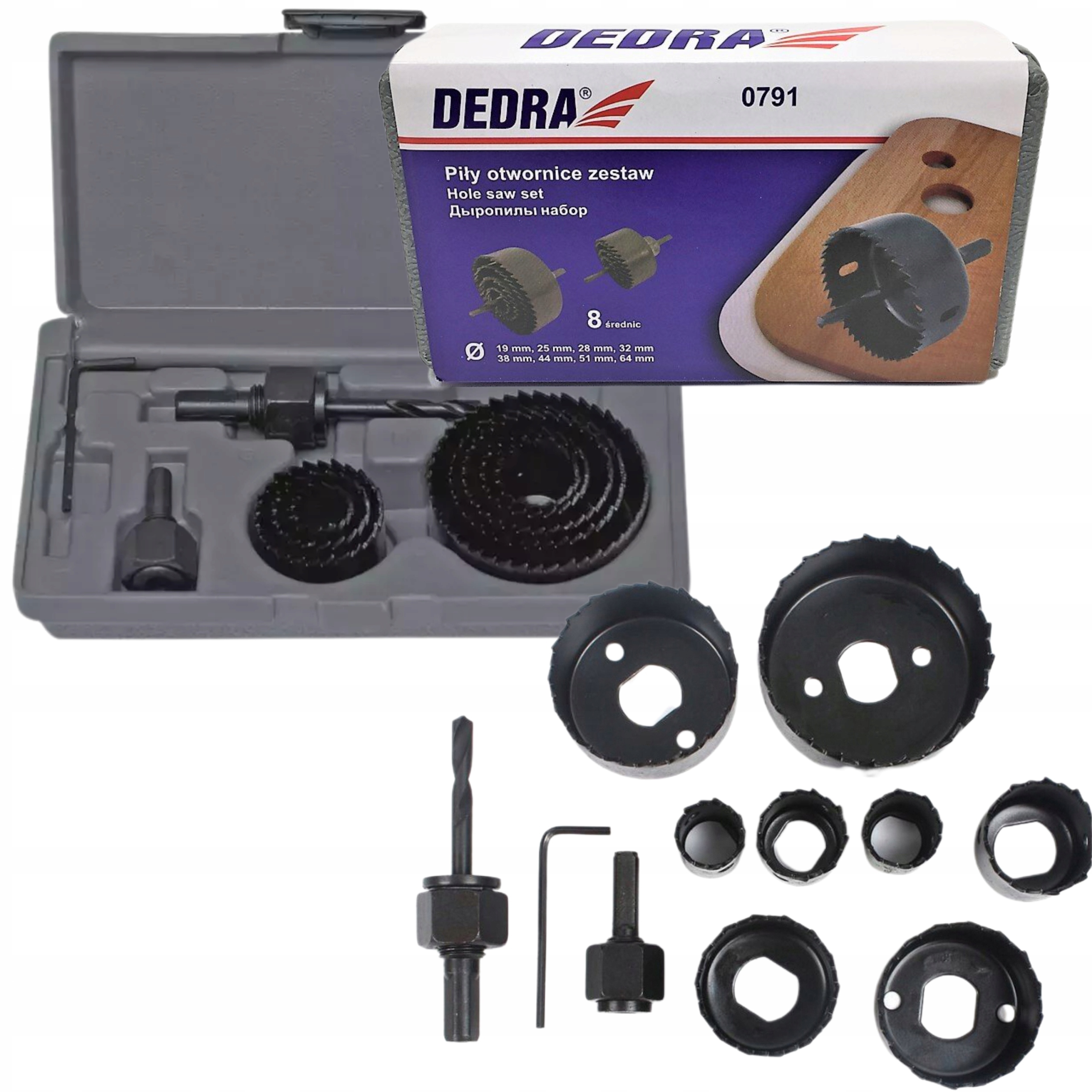 

Dedra Zestaw Otwornic Do Drewna I Płyt G/k DED0791
