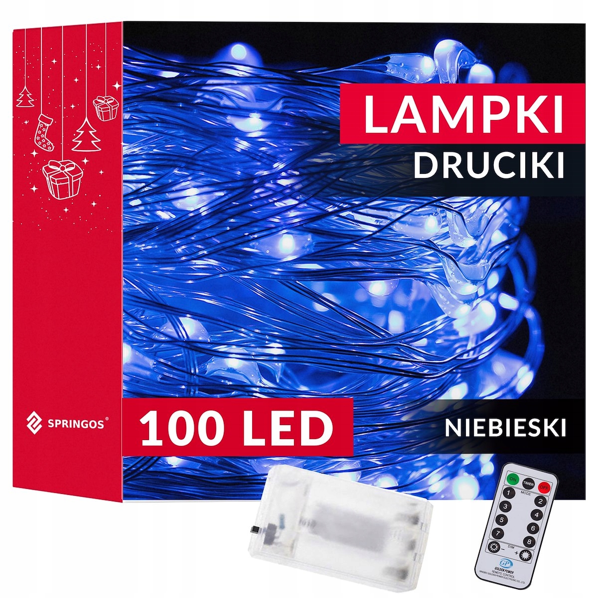 

Lampki Choinkowe 100LED Pilot Druciki 8 Funkcji