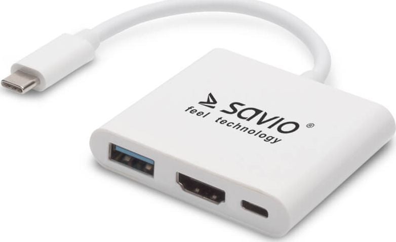 Adapter USB Typ C HDMI, USB 3.0, PD SAVIO AK-48