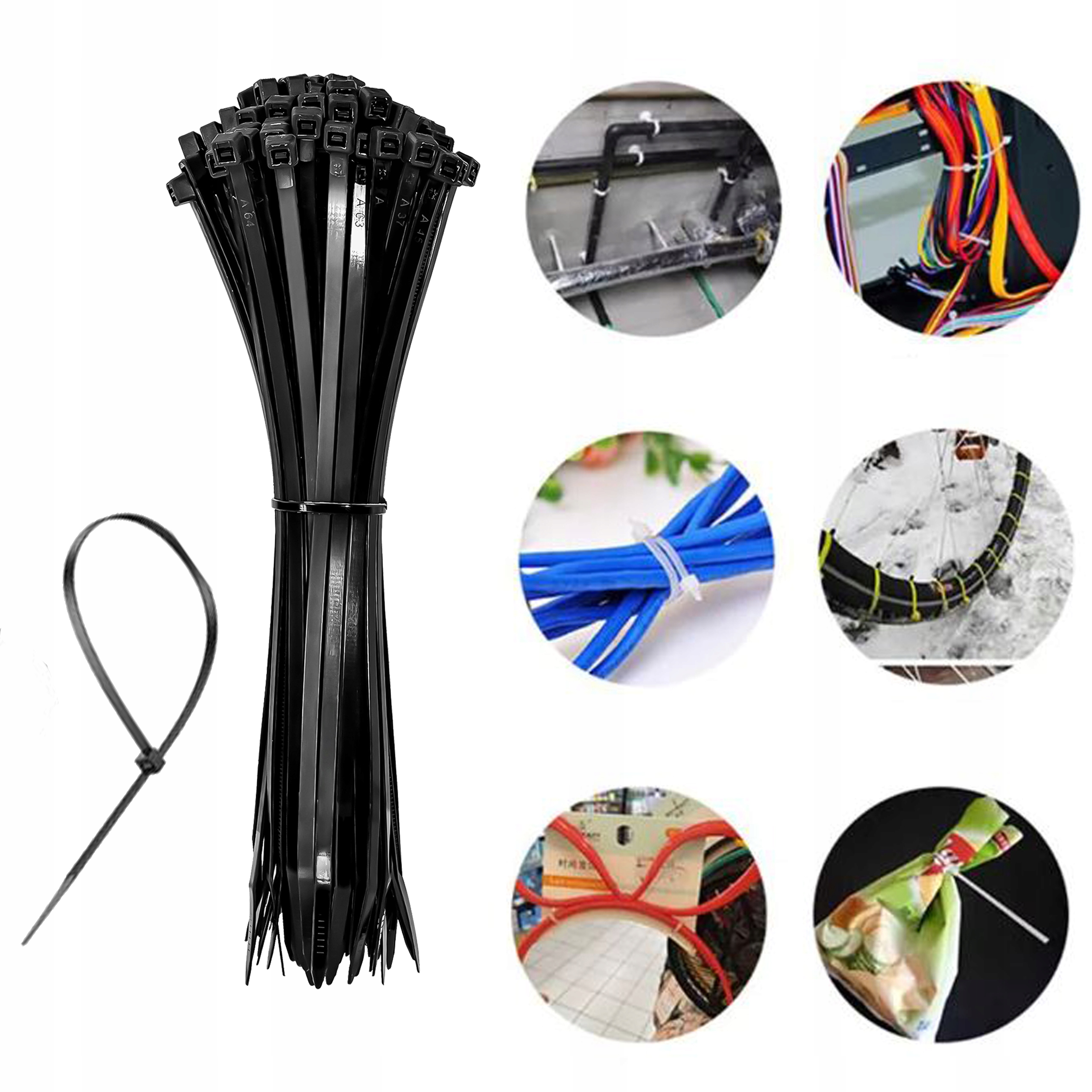 25x OPASKI ZACISKOWE KABLOWE ZIPERKI TRYTKI TRYTYTKI ODPORNE MOCNE 4,8x400 Marka bez marki