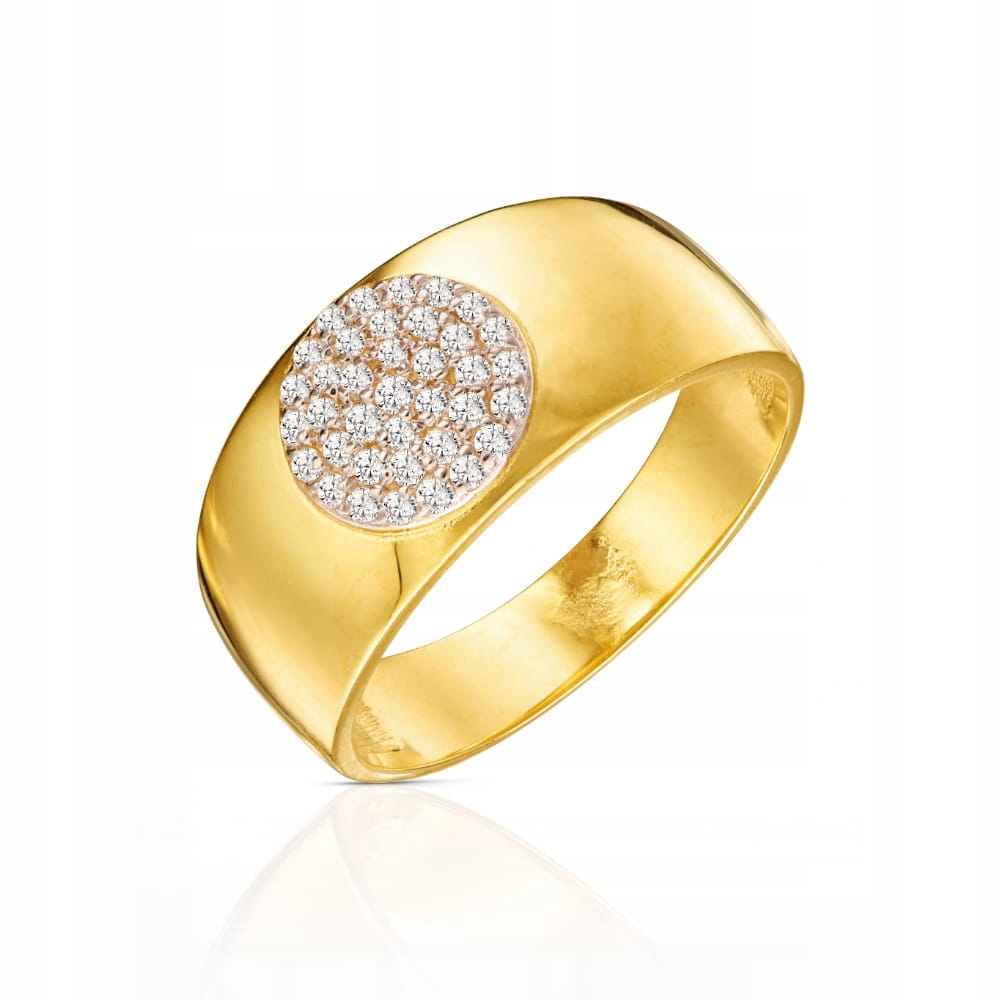 Prstýnek zlato 585 14k s zirkony, hmotnost 4.09 g, elegantní design