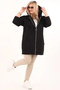 rozepínací mikina s koulí plus size bavlna