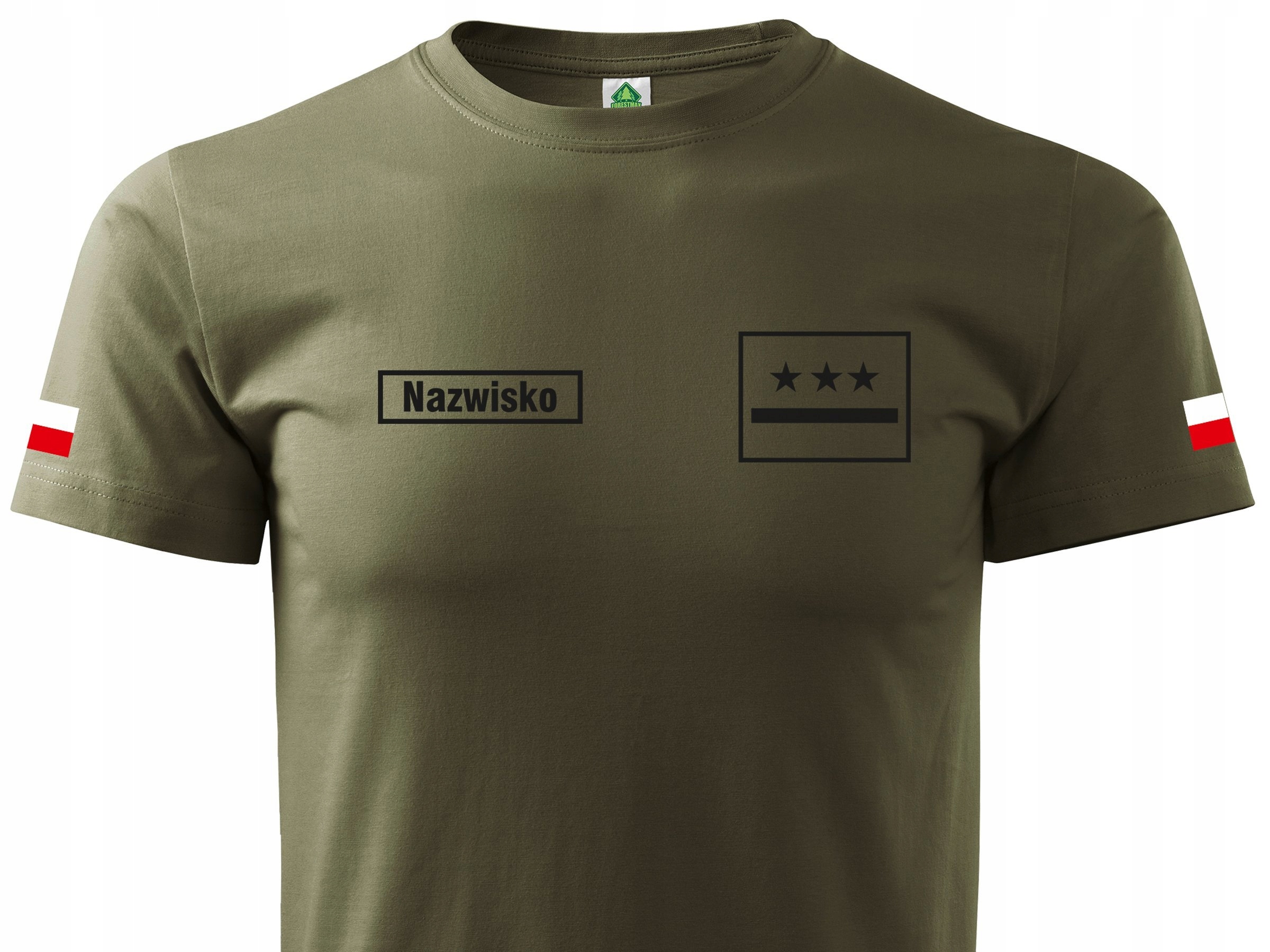 

Koszulka wojskowa T-shirt Mon stopień + nazwisko