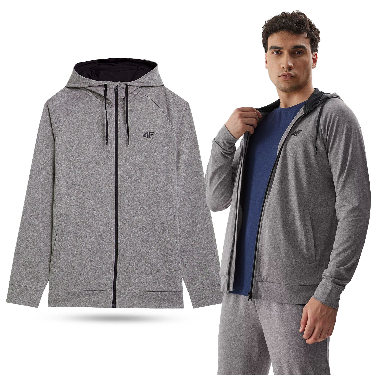 BLUZA MĘSKA 4F TERMOAKTYWNA Z KAPTUREM AW23M209 Rozmiar L