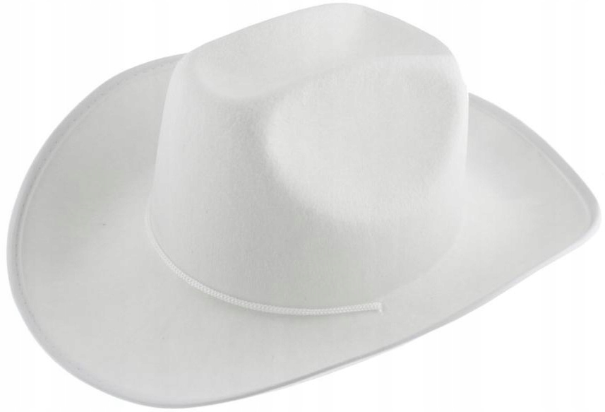 Kapelusz Kowbojski Biały Elegancki Kawalerski Lata 20 Gentelaman Karnawał