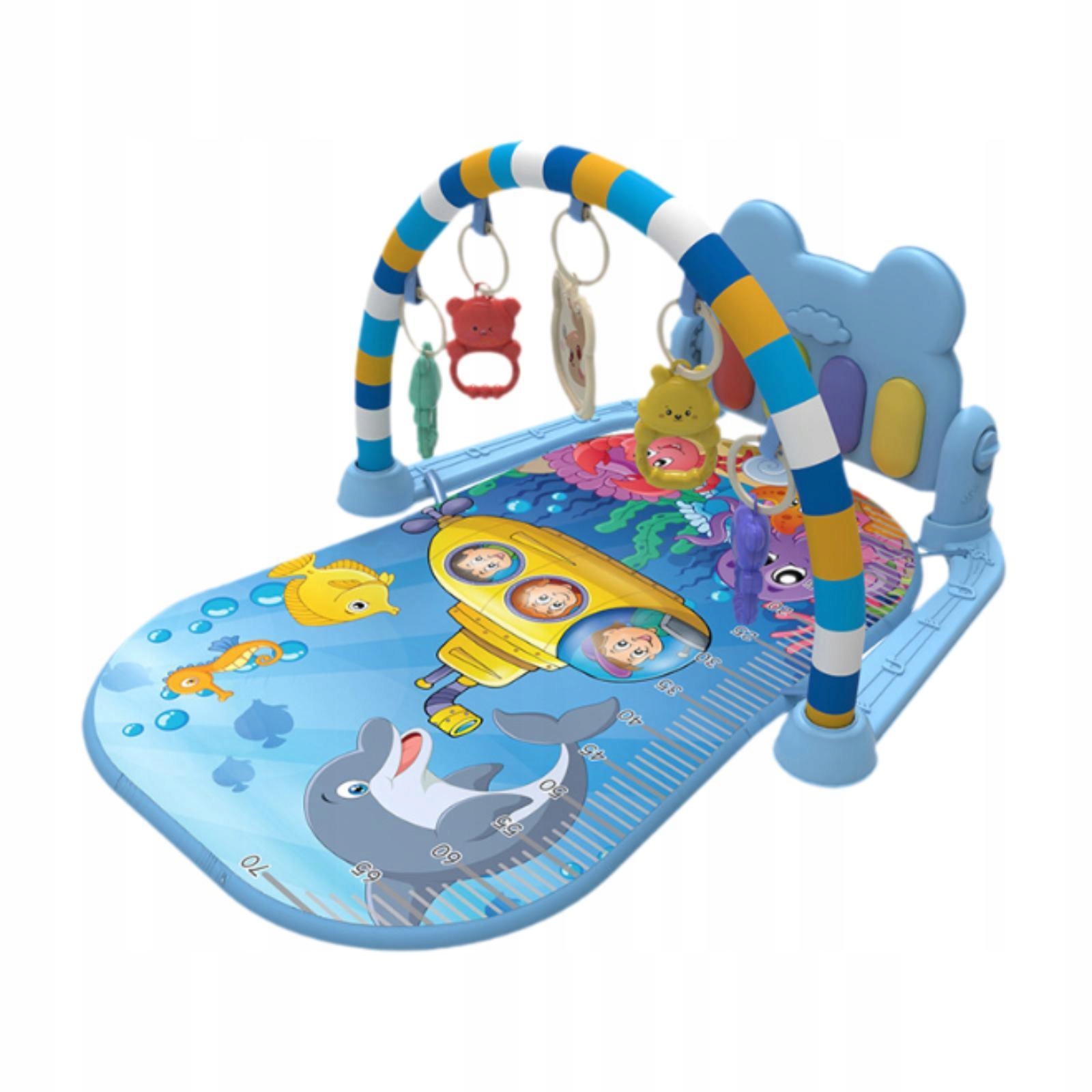 Multi Baby Gym Playmat Musical Activity Play Mat Wisząca Podwodna niebieska