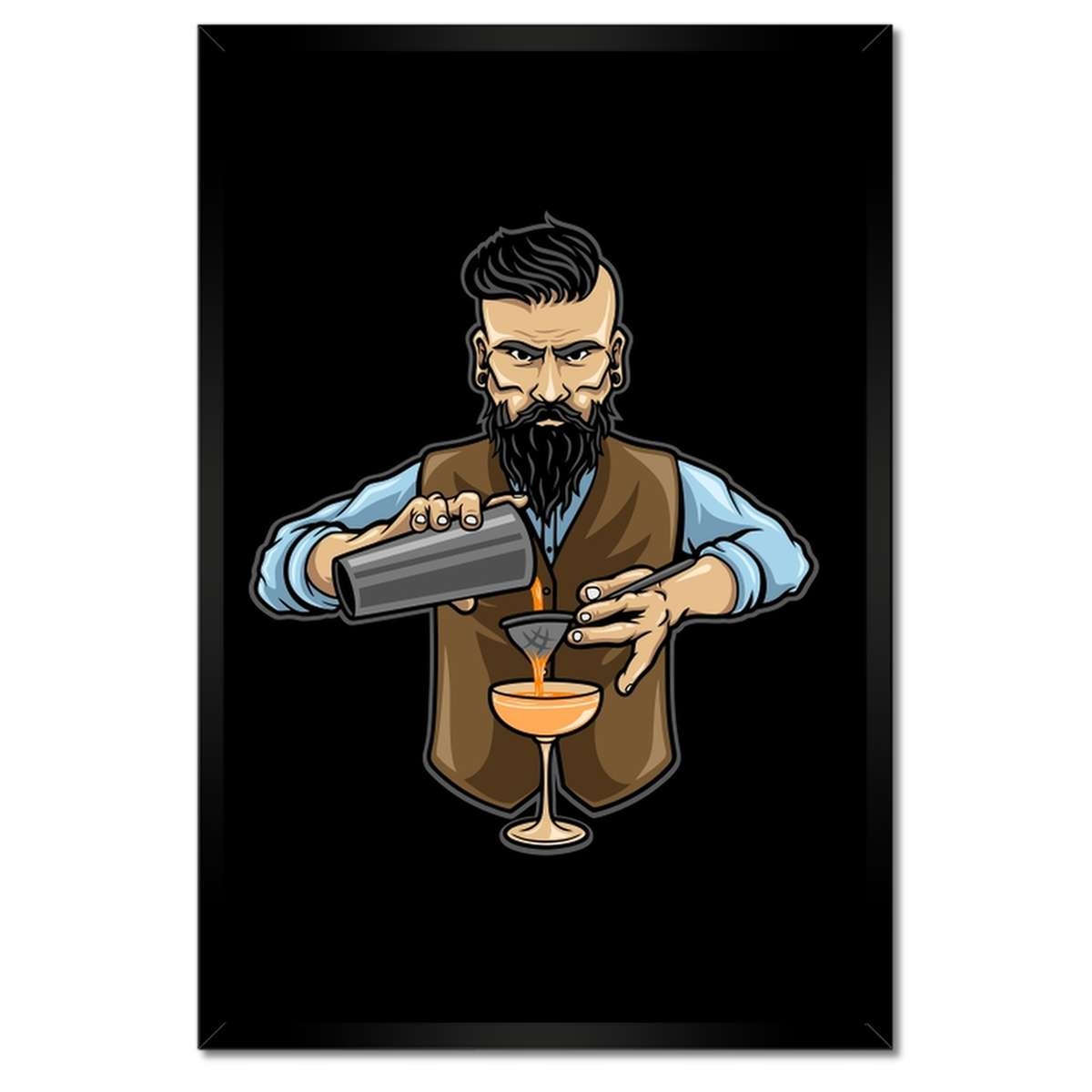 Plakáty v rámu 40x60 Barman tvořící nápoj