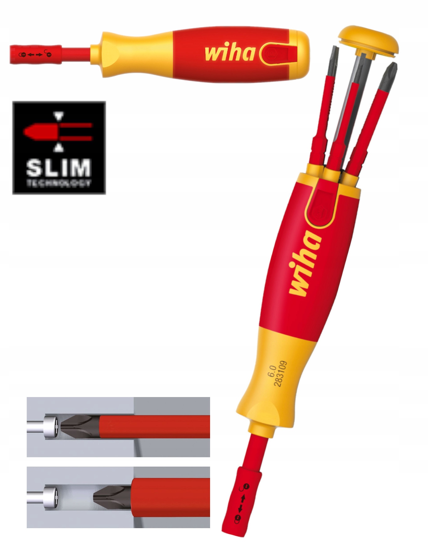 Wiha Šroubovák S Liftupovým Zásobníkem Bitů, Izolovaný Pro Elektrikáře 38611