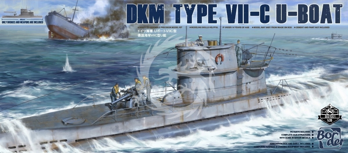 Dkm Type VII-C U-Boat Upper Deck Border Model BS-001 1/35