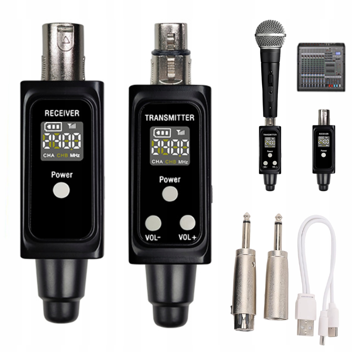 Sada Bezdrátového Systému Xlr 1 až 1 Mikrofonní Systém Přenos Uhf