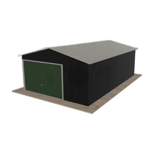 Plechová garáž 4.5x7 m jednopolohová, dvouspádová, černá