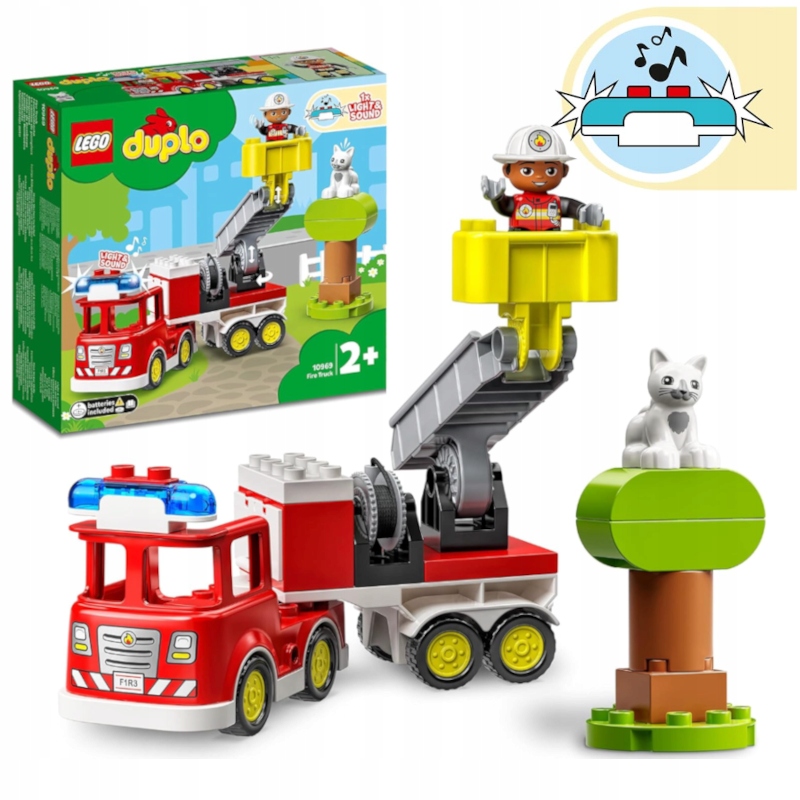 Klocki Lego Duplo Town Wóz Strażacki Kot Na Drzewie 10969 Misja Ratunkowa