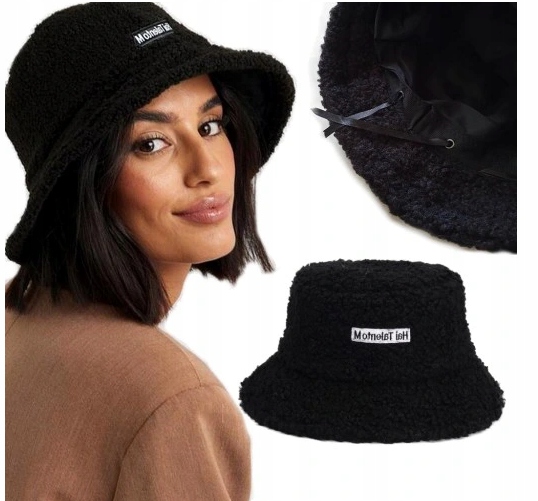 Czapka kapelusz rybacka BUCKET CIEPŁY ZIMOWY HAT!! Model MODNY HIT STREETWEAR DAMSKI MĘSKI MISIEK ZIMOWY