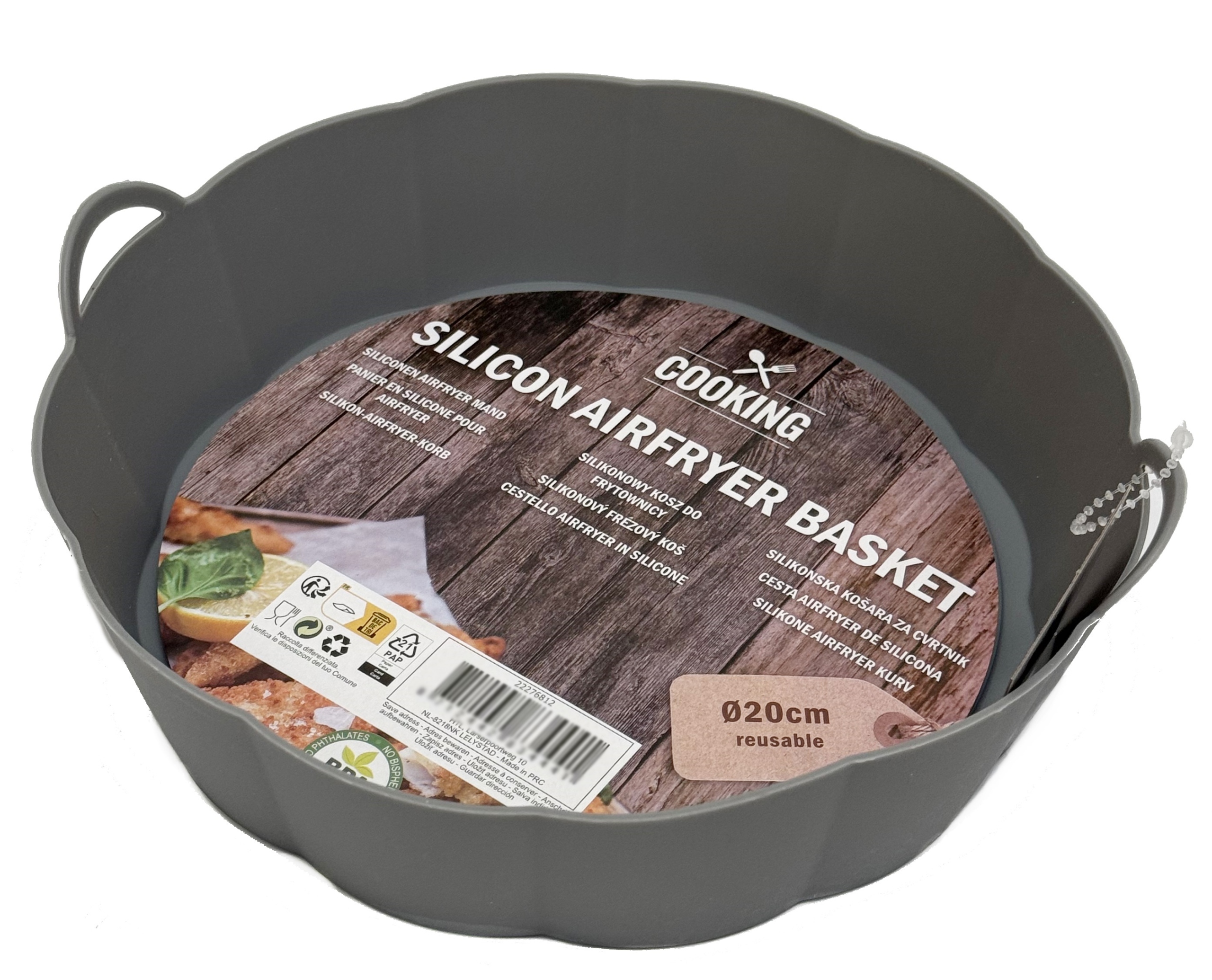Silikonowy WKŁAD do frytkownicy koszyk AIR FRYER OKRĄGŁY 20cm Kod producenta 22276812