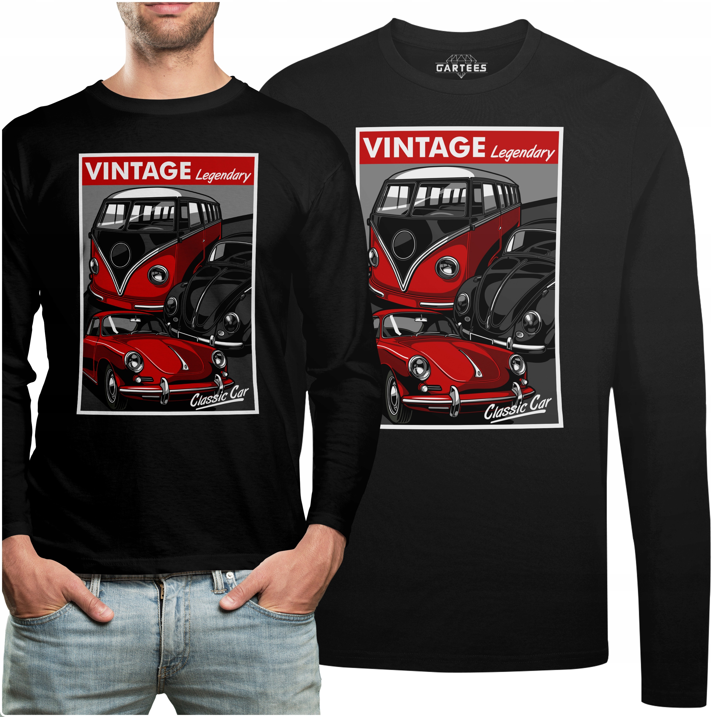 

Koszulka Long Napis Vintage Legendary Classic Car