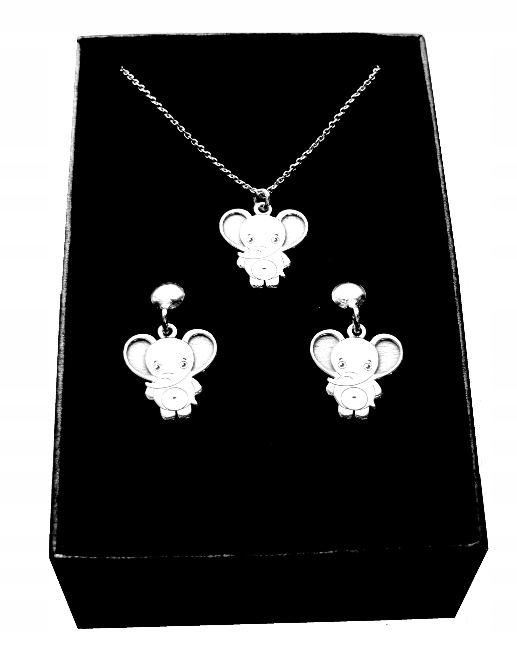 

Komplet dziecięcy słonik na szczęście srebro 925