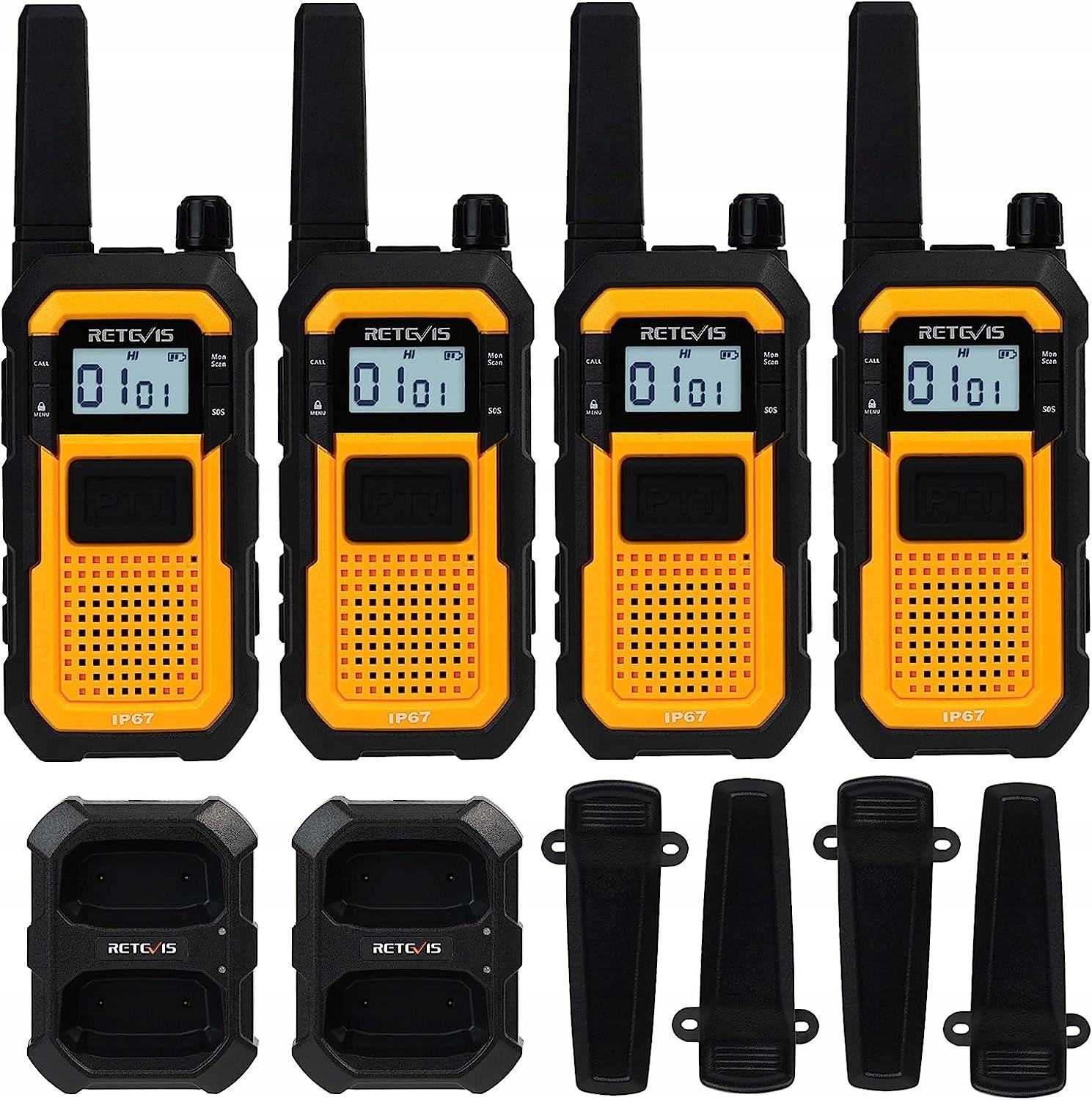 Retevis RB648 Walkie Talkie o dużej wytrzymałości, IP67, 2000mAh PMR446 3KM