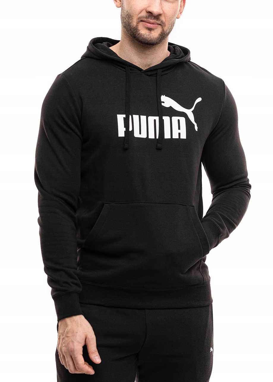 Pánská Mikina Puma Sportovní Pohodlná bavlněná S Kapucí Černá Hoodie vel. L