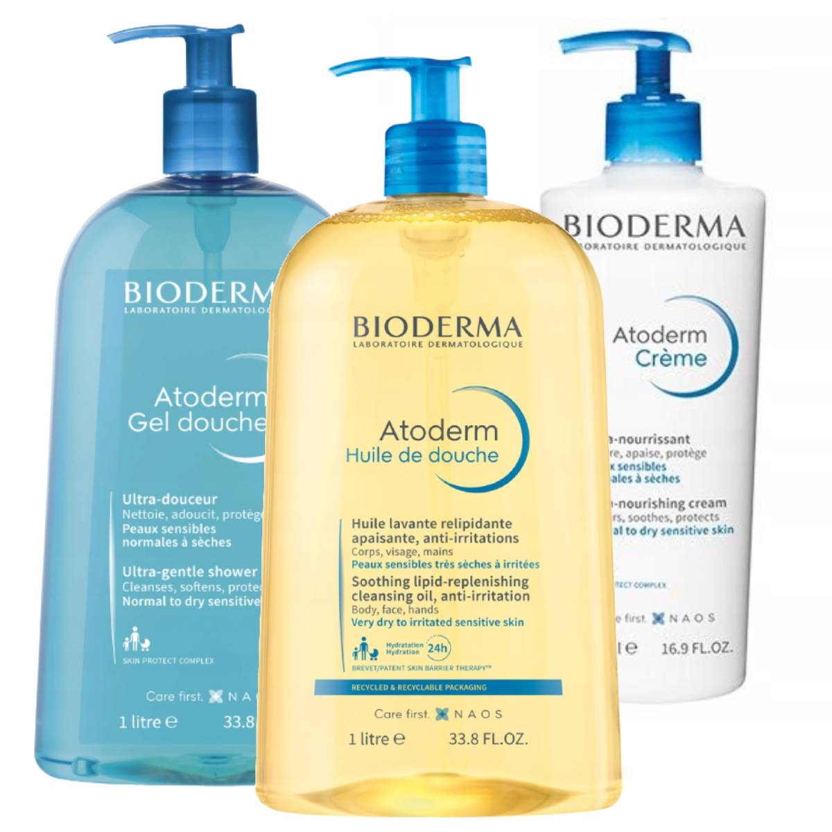 Zestaw Dermokosmetyków Bioderma Olejek Huile Żel Krem Atoderm