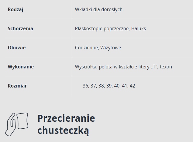 Wkładki ortopedyczne płaskostopie POPRZECZNE r.39 Kod producenta 5902574207494