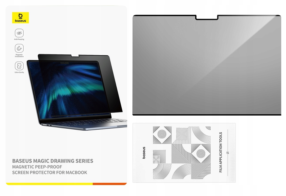 BASEUS FOLIA Z FILTREM PRYWATYZUJĄCYM DO MACBOOK AIR 13.6″ 2022/2024