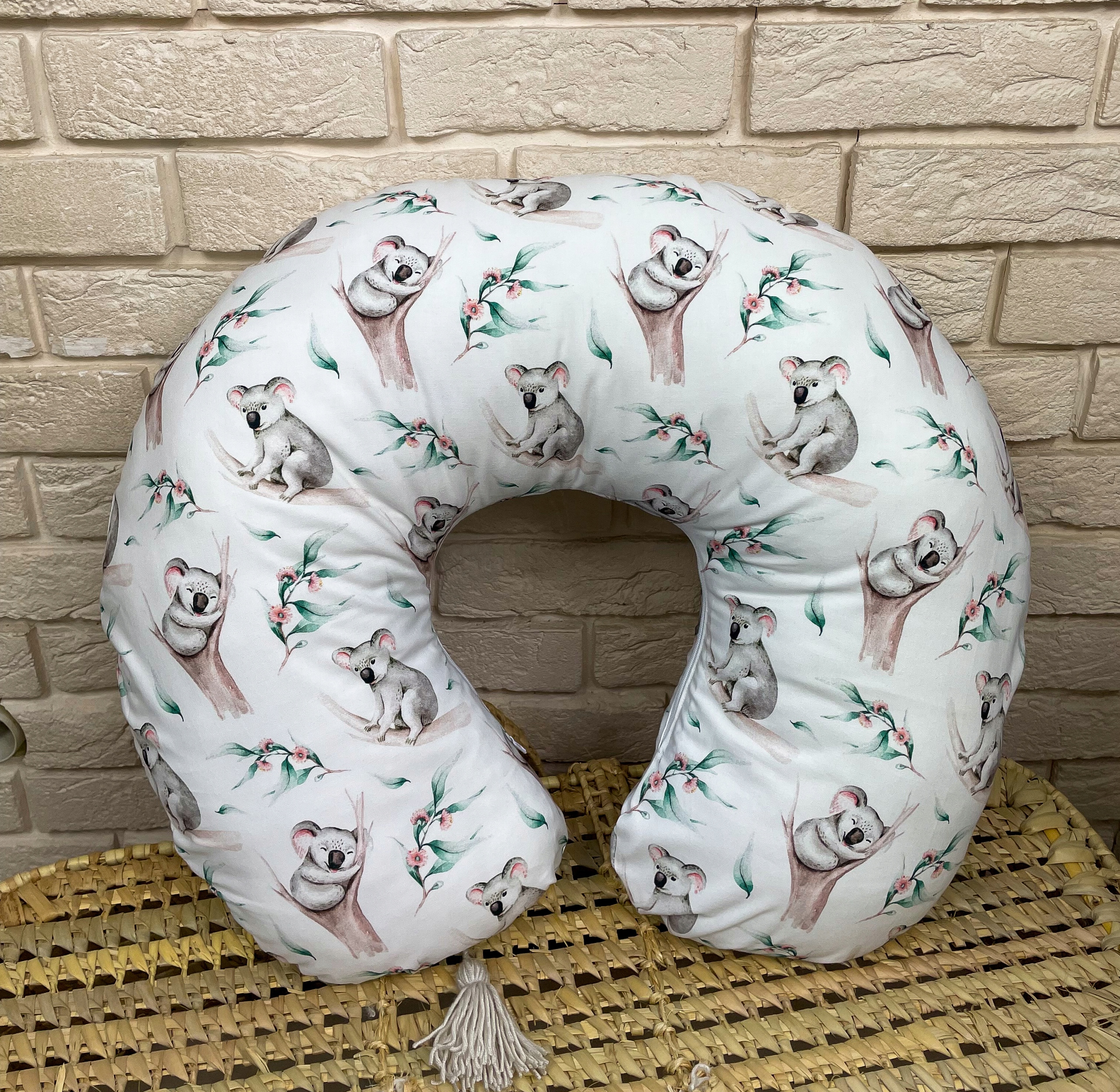 Poduszka do karmienia bawełniana rogal poszewka