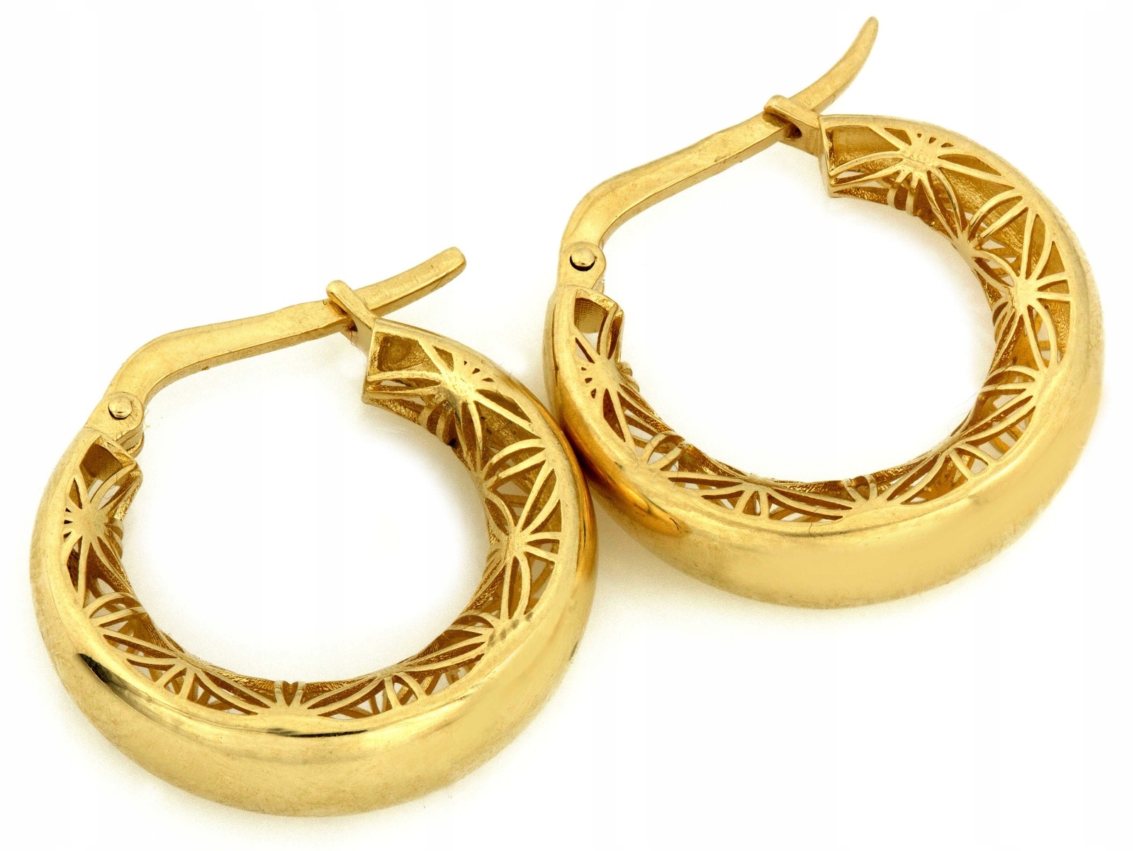 Náušnice pro ženy ze zlata 585, kolečka 3.33 g, ideální jako dárek 14 karátů