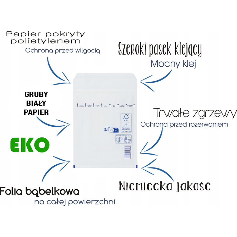 KOPERTY BĄBELKOWE PREMIUM H18 BIAŁE 100 SZT. TOP Marka VP Polska